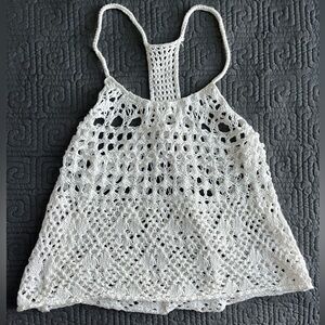 Abercrombie & Fitch White Crochet Tank Top